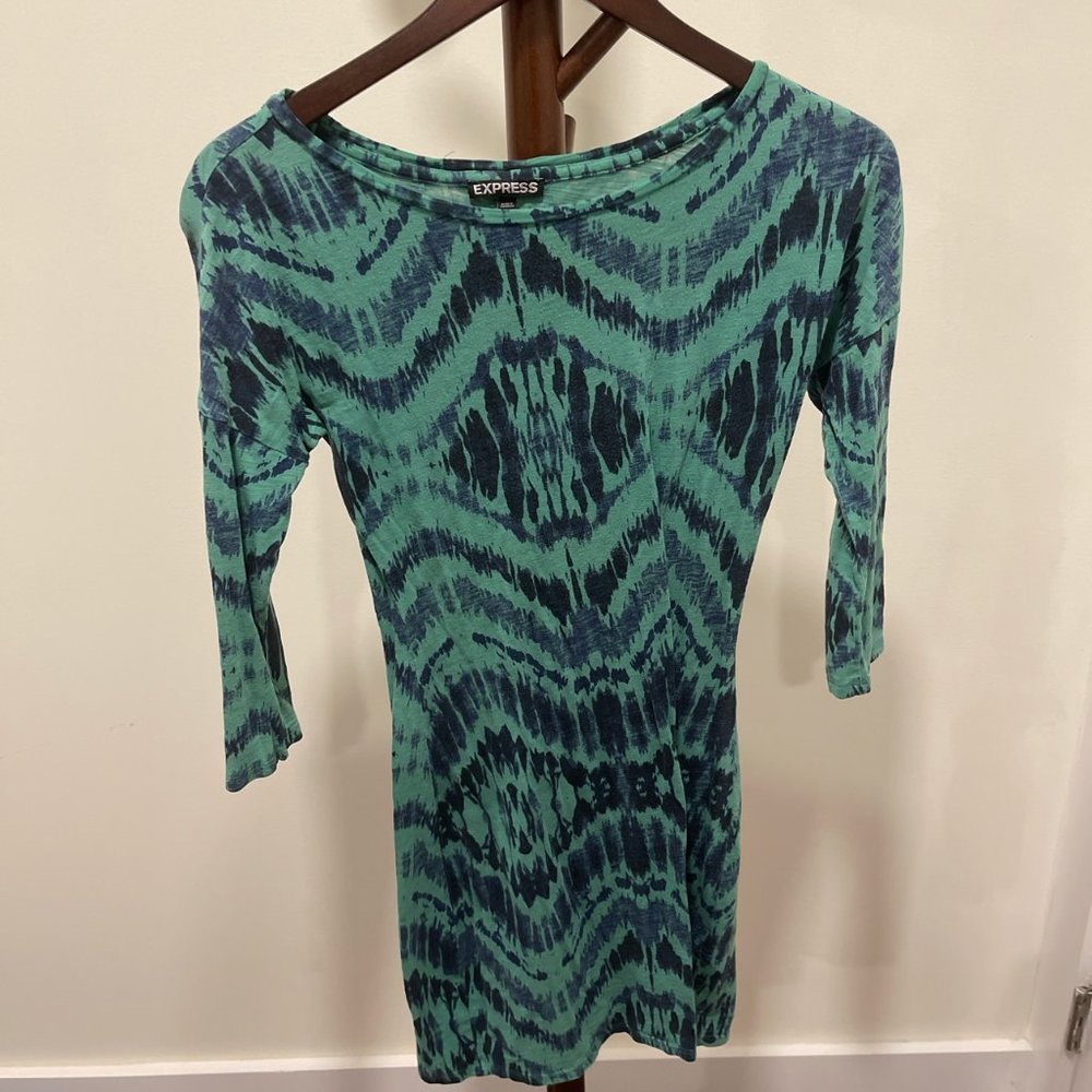 Express Green Peacock Dress, US Size XS